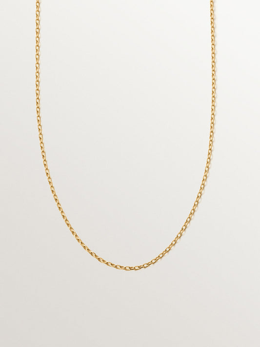 Cadena roló 120 cm de plata 925 bañada en oro de 18K