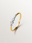 Anillo de oro blanco y amarillo de 9K con diamantes