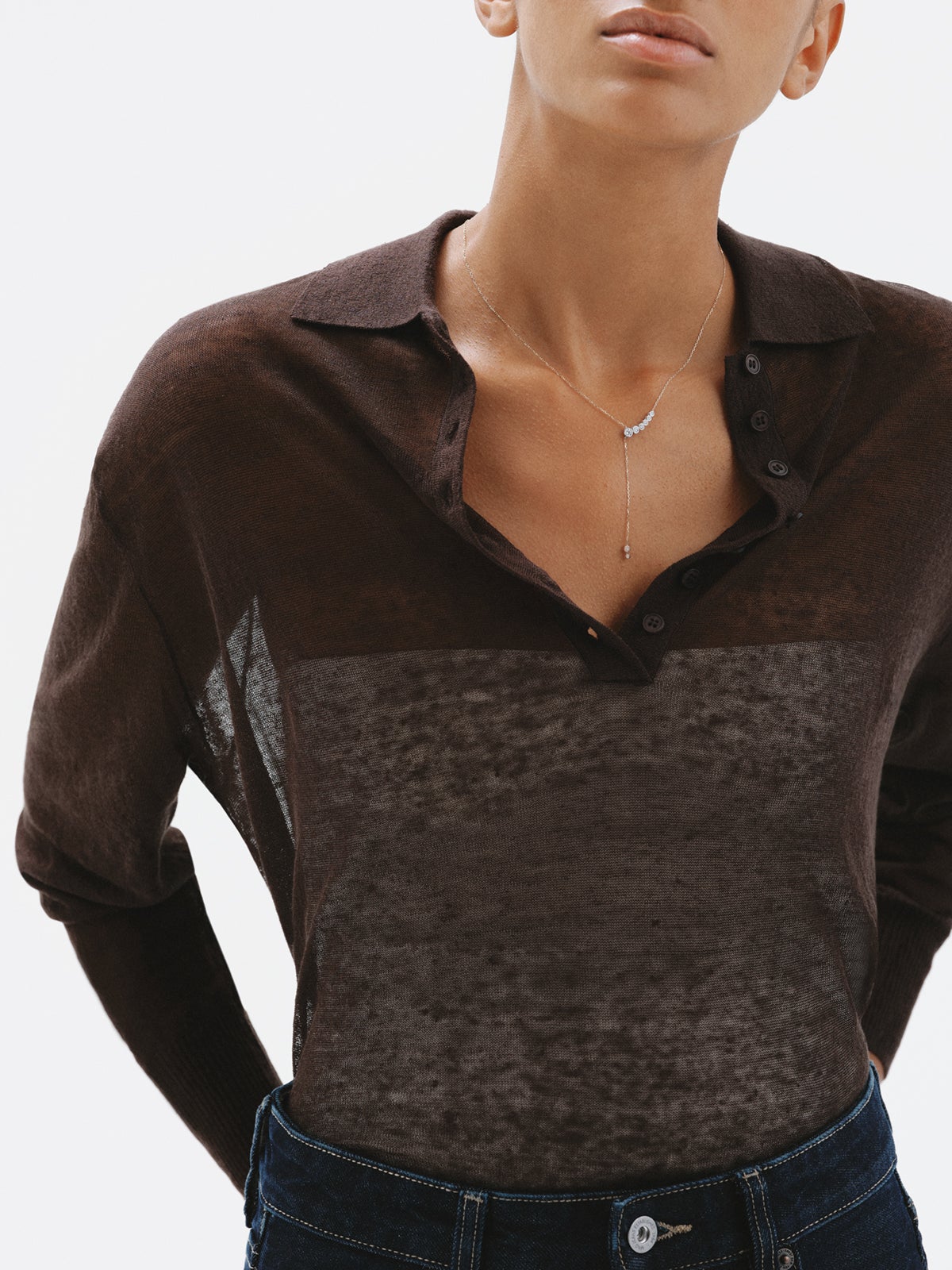 Collar de oro blanco y amarillo de 9K con diamantes