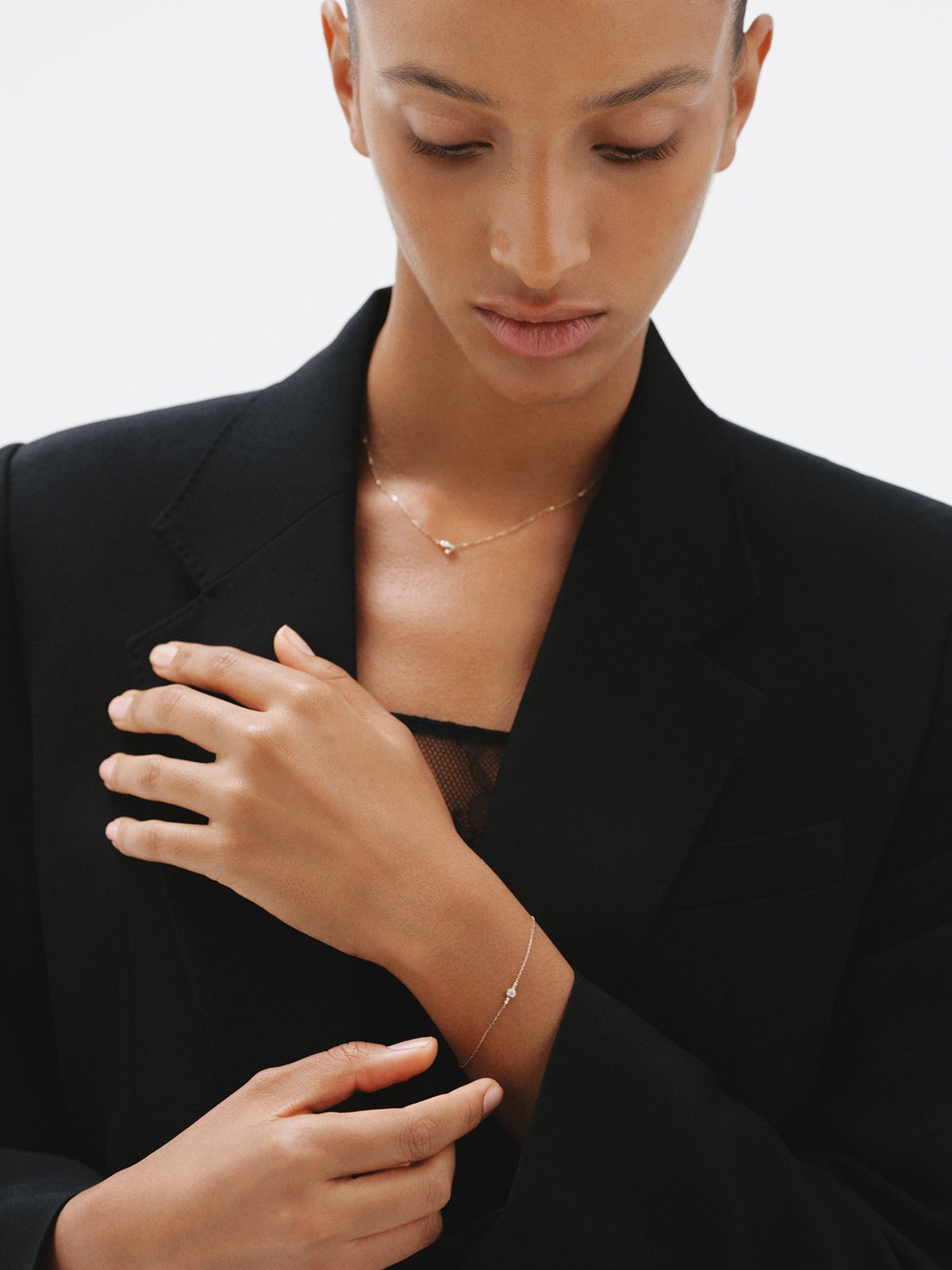 Pulsera de oro amarillo de 9K con diamantes