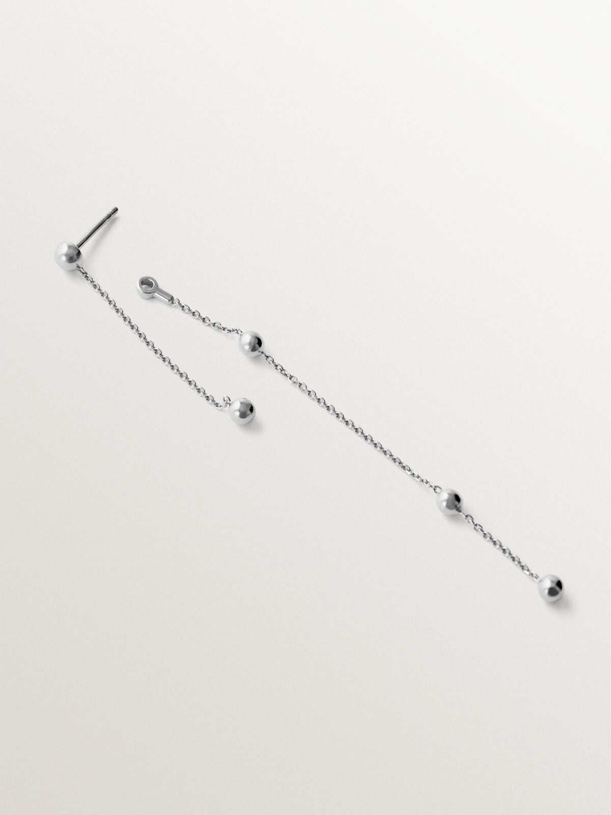 Pendiente colgante individual de plata 925 con esferas