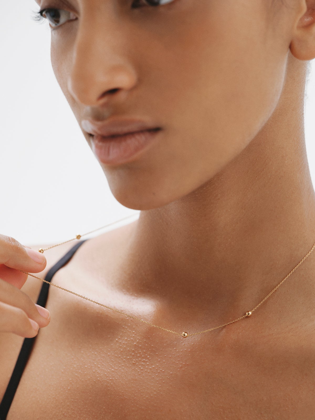 Colgante de plata 925 bañada en oro amarillo de 18K con esferas