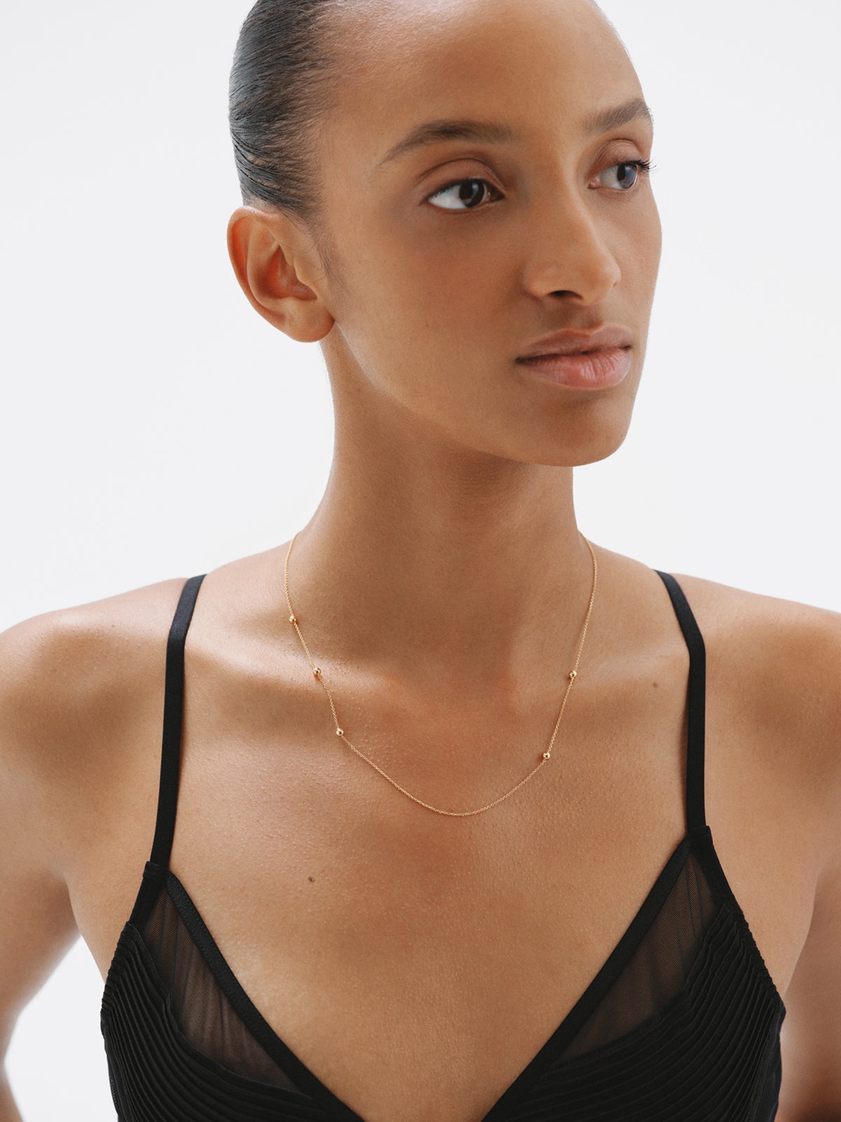 Colgante de plata 925 bañada en oro amarillo de 18K con esferas