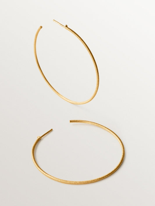 Pendientes de aro de plata 925 bañada en oro amarillo de 18K