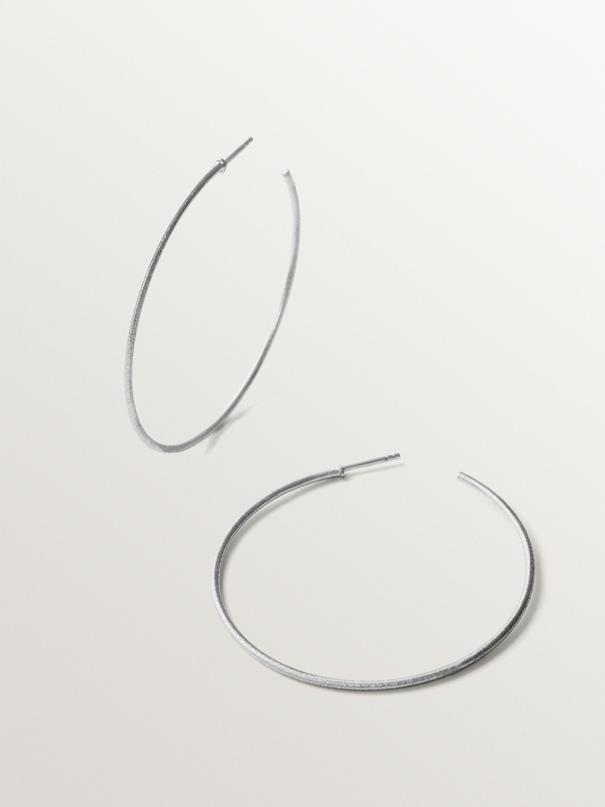 Pendientes de aro de plata 925 con textura