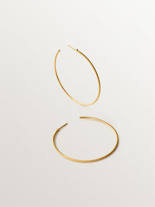 Pendientes de aro de plata 925 bañada en oro amarillo de 18K