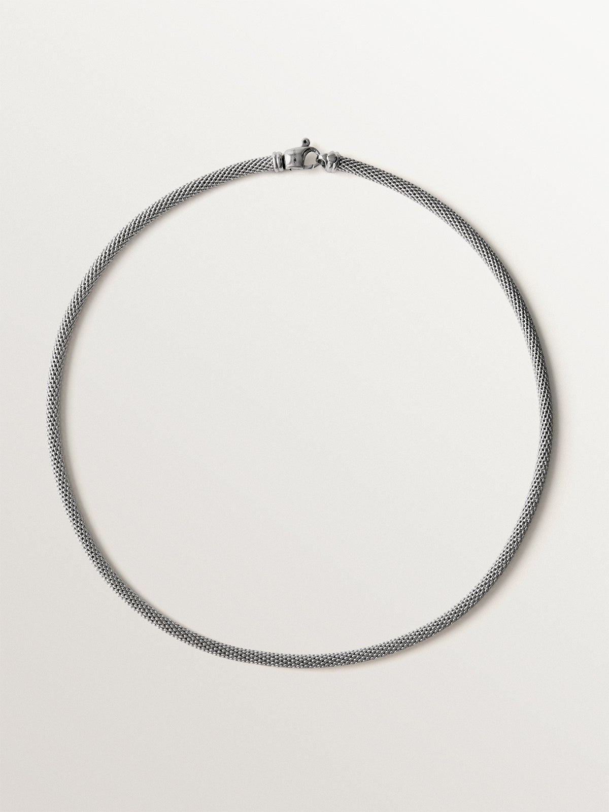 Collar de plata 925 con textura de malla