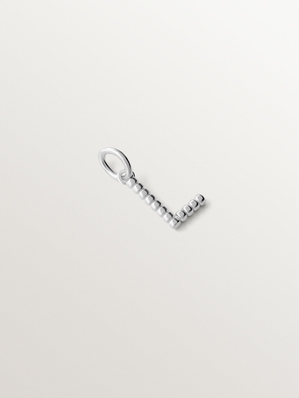Charm de plata 925 con letra L y motivos de esferas