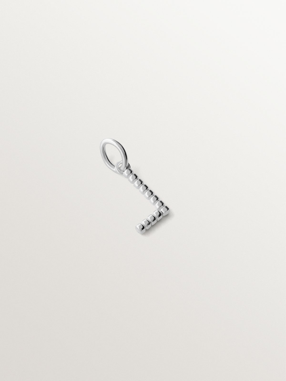 Charm de plata 925 con letra L y motivos de esferas
