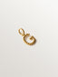 Charm de plata 925 bañada en oro amarillo de 18K con letra G y motivos de esferas