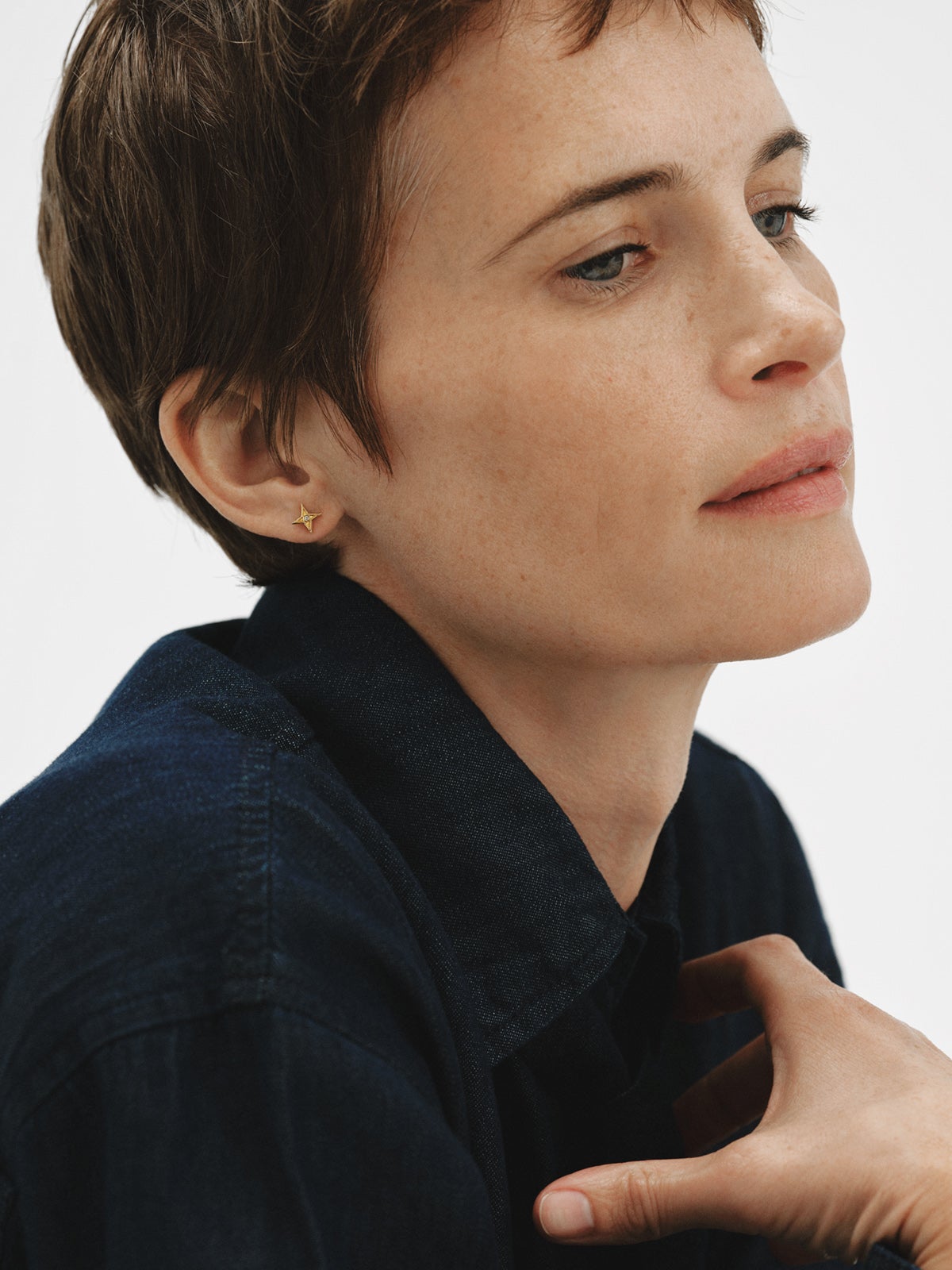 Pendientes de plata 925 bañada en oro amarillo de 18K con topacios blancos