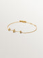 Pulsera de plata 925 bañada en oro amarillo de 18K con topacio blanco y forma de estrellas