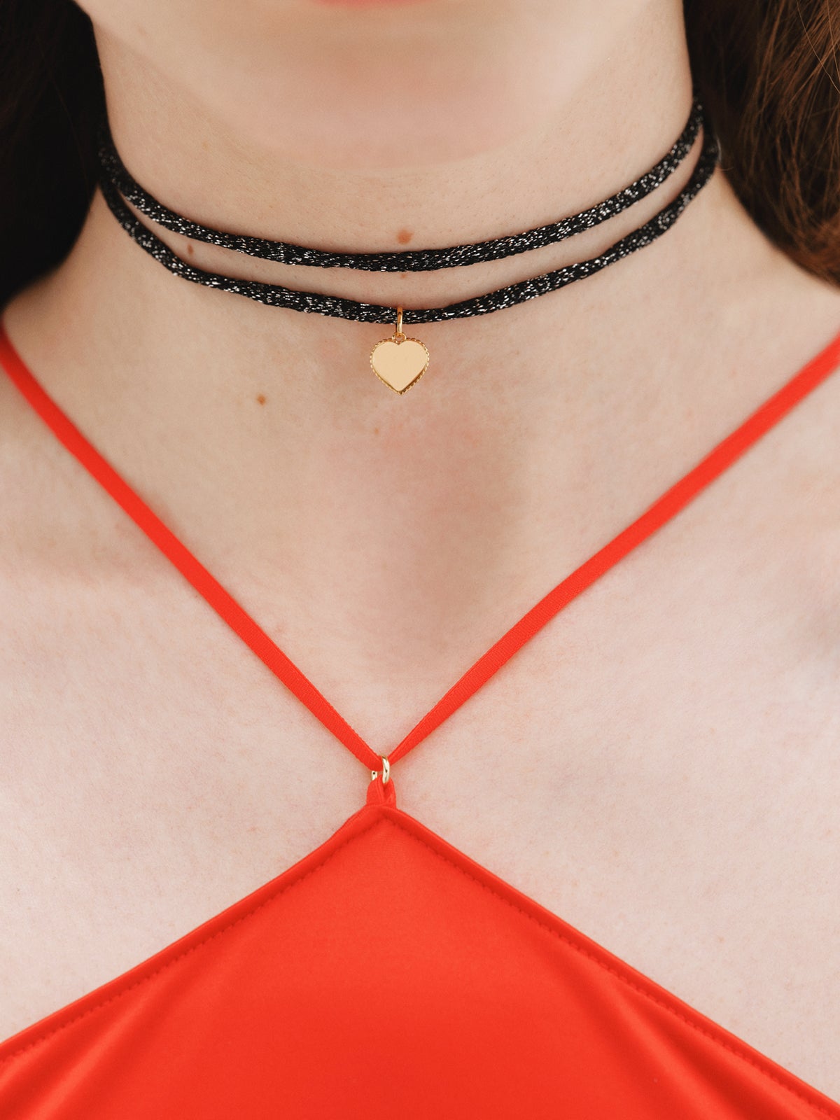 Charm corazón de plata bañada en oro amarillo de 18K