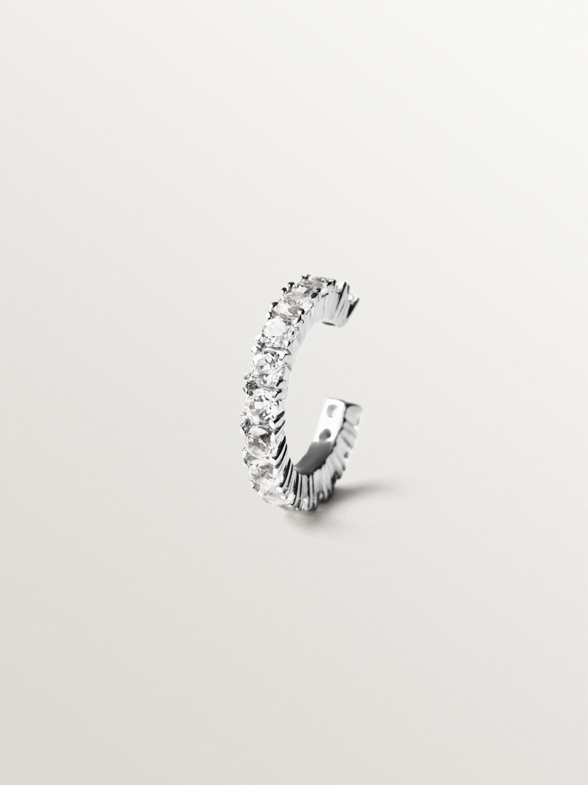 Pendiente earcuff de plata 925 con topacios blancos