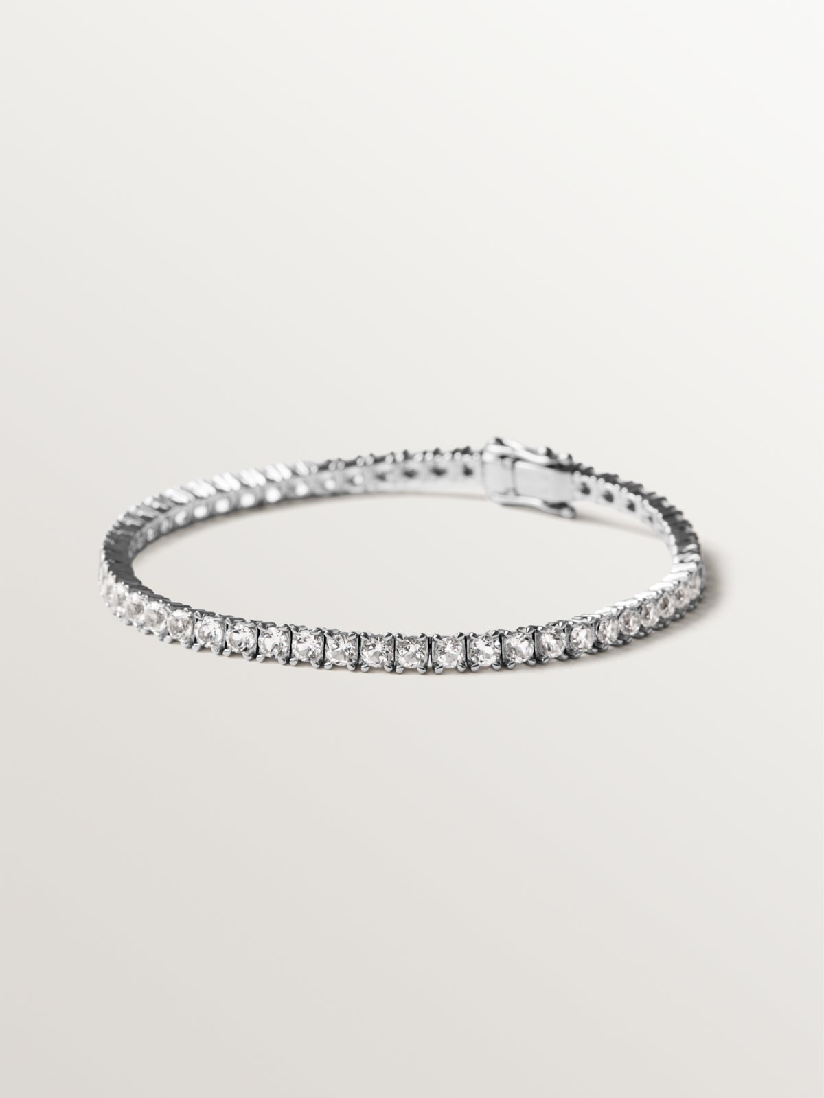 Pulsera rivière de plata 925 con topacios blancos