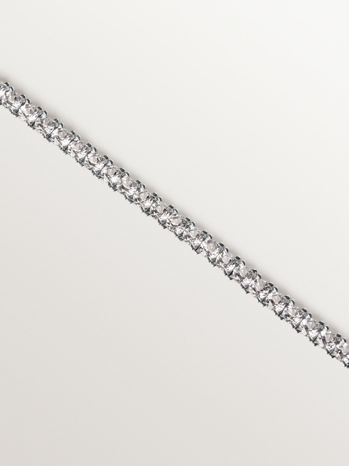 Pulsera rivière de plata 925 con topacios blancos