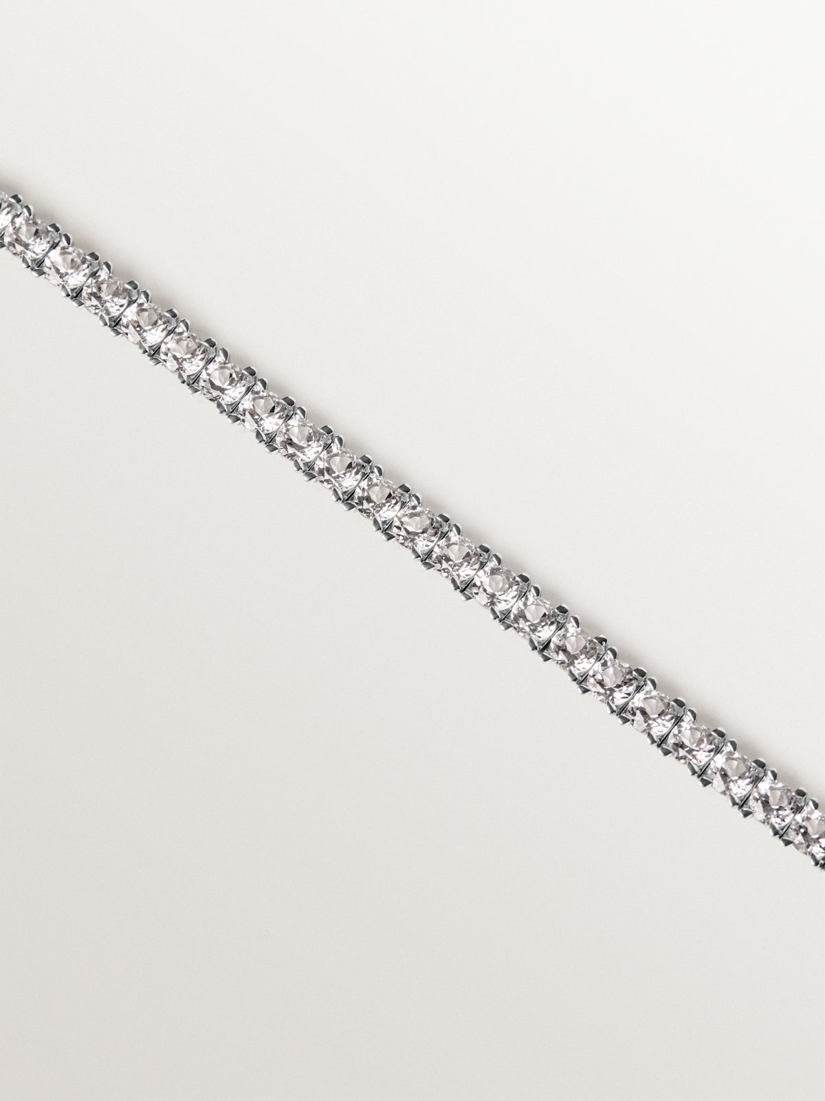 Pulsera rivière de plata 925 con topacios blancos
