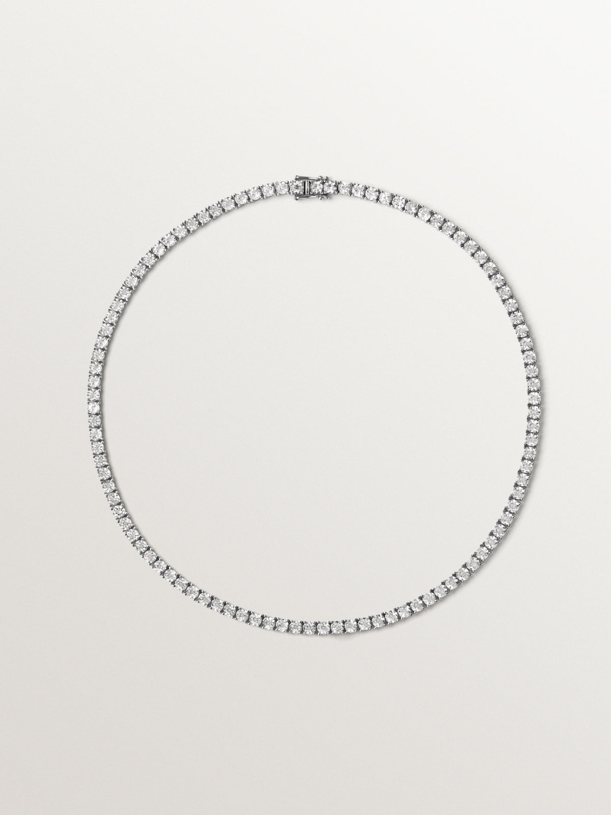 Collar rivière de plata 925 con topacios blancos