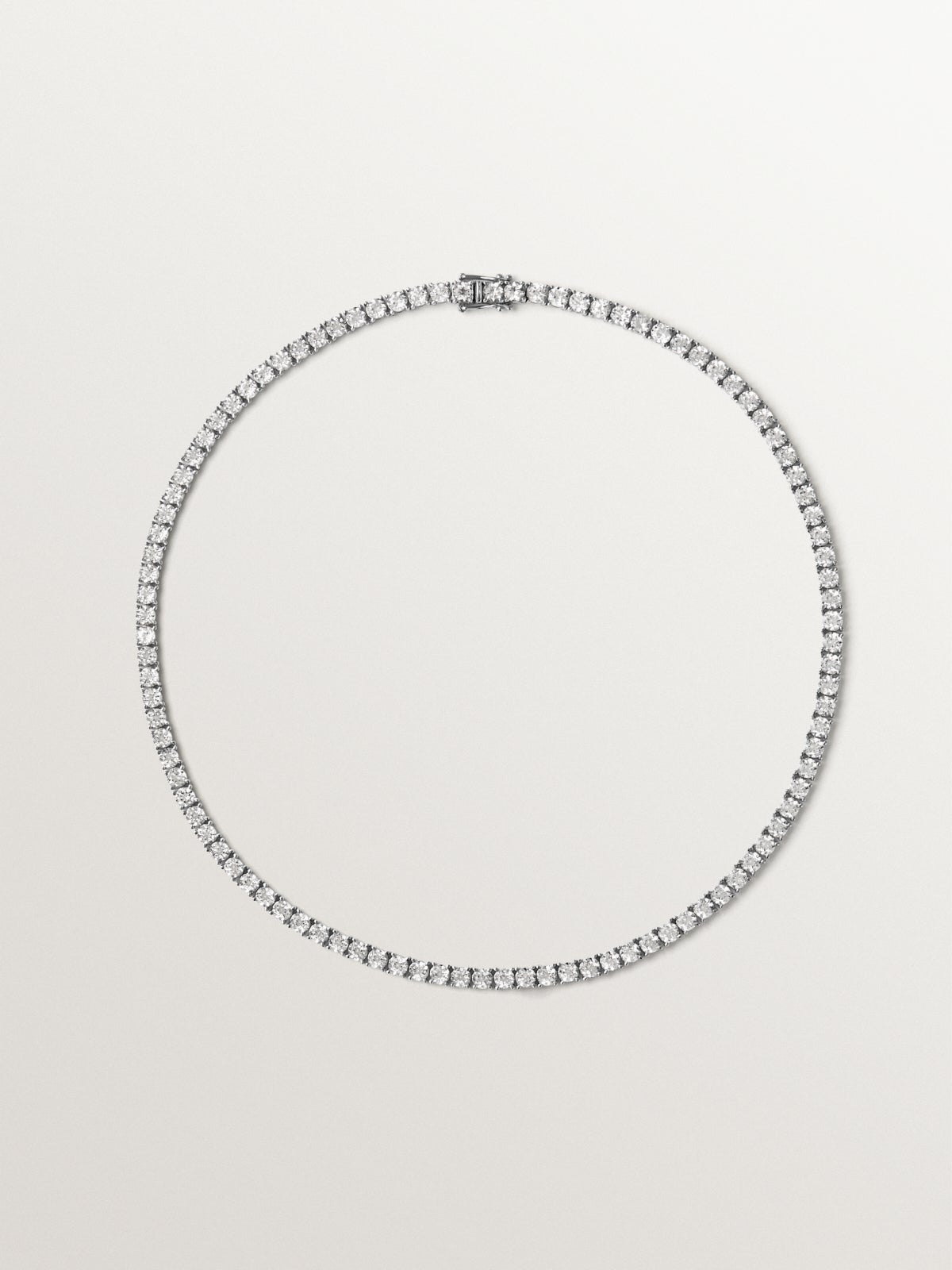 Collar rivière de plata 925 con topacios blancos
