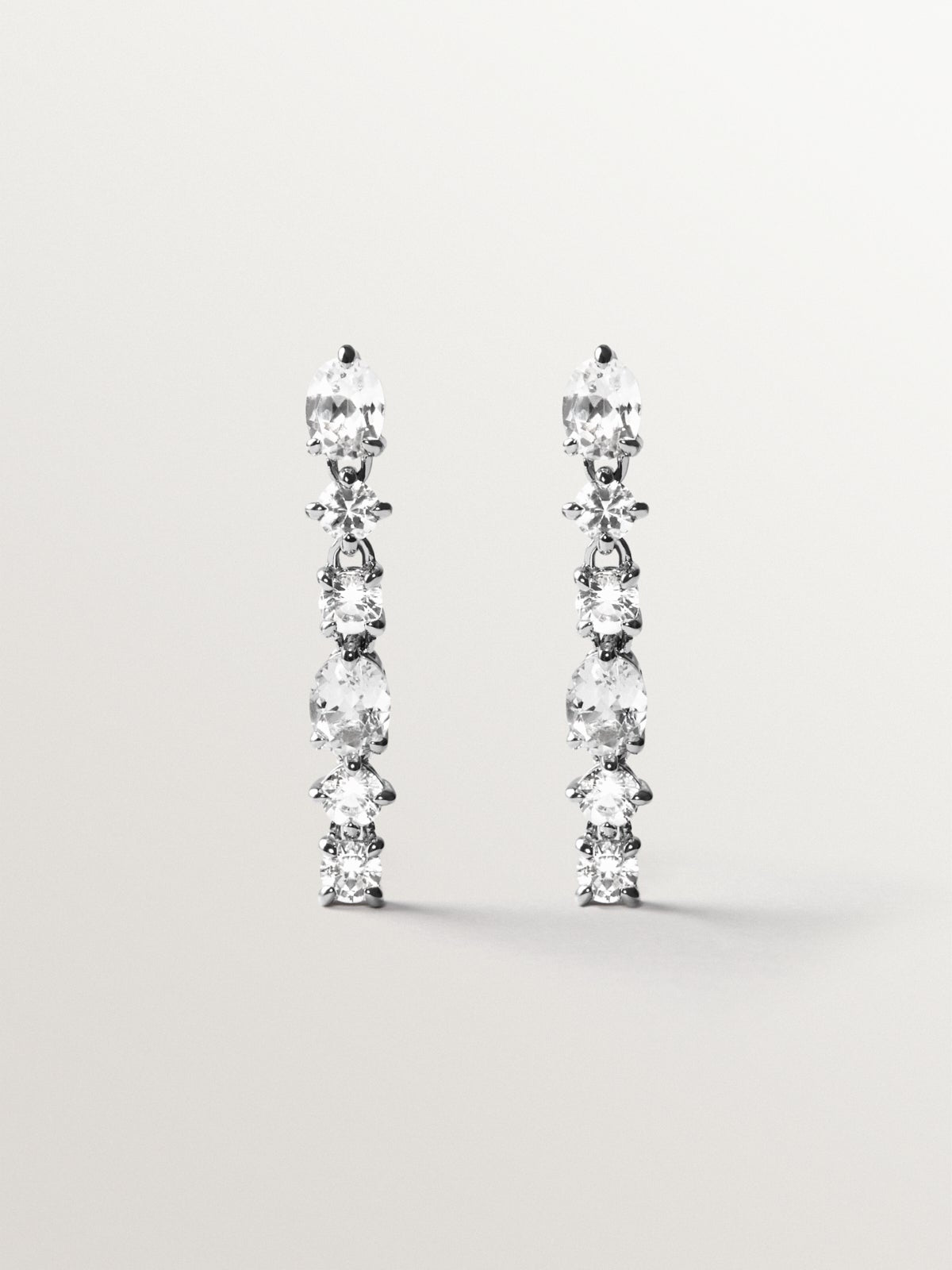 Pendientes de plata 925 con topacios blancos