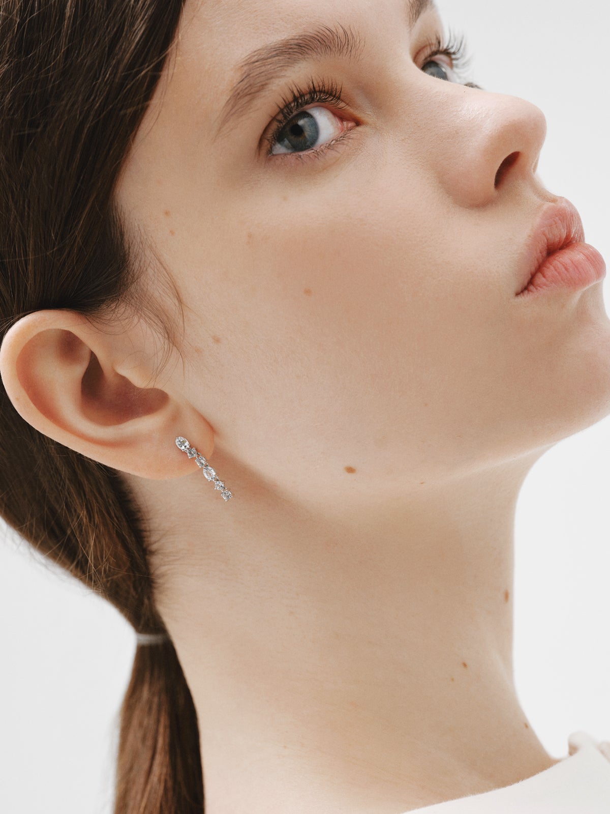 Pendientes de plata 925 con topacios blancos