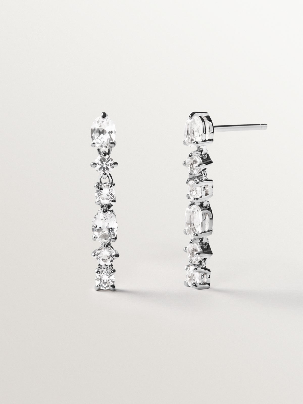 Pendientes de plata 925 con topacios blancos