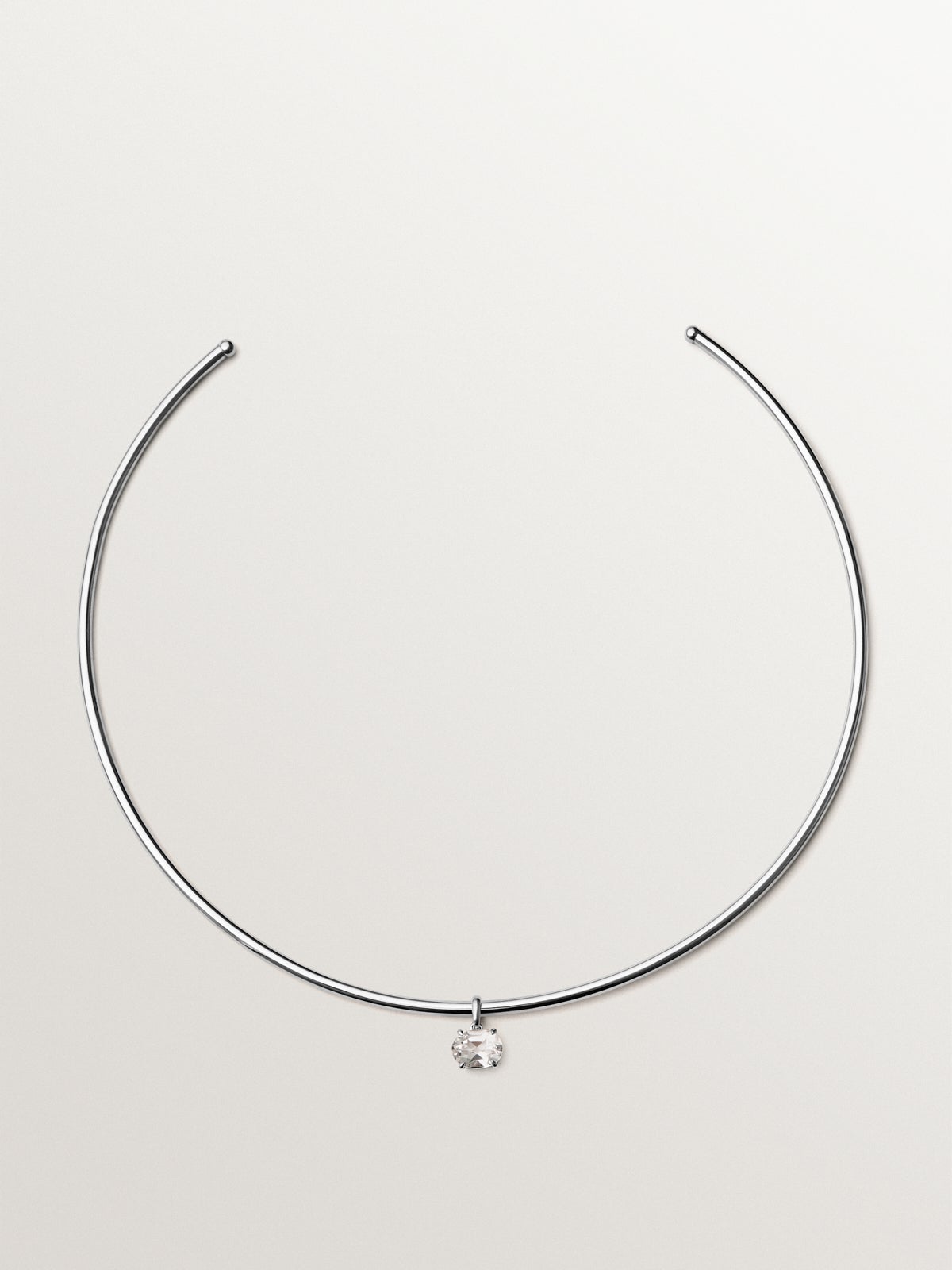 Collar de plata 925 con cuarzo blanco