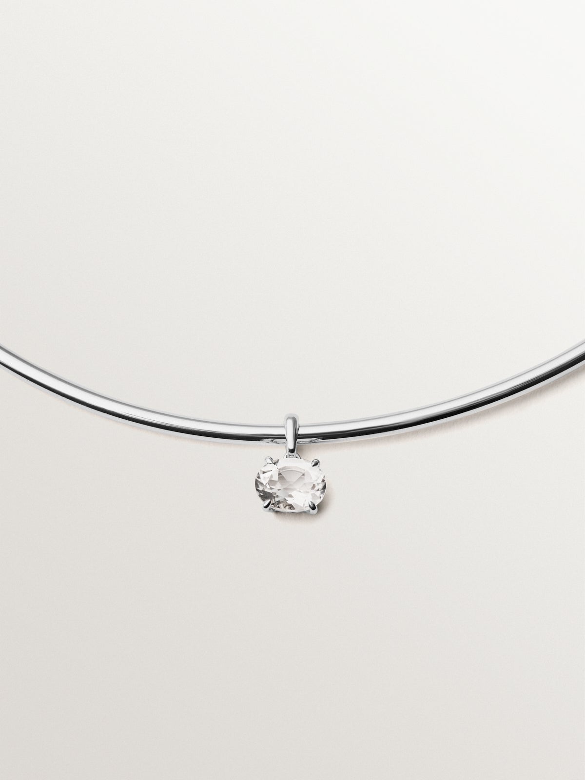 Collar de plata 925 con cuarzo blanco