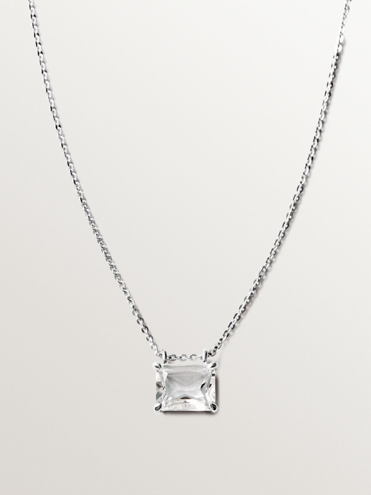 Collar de plata 925 con cuarzo blanco