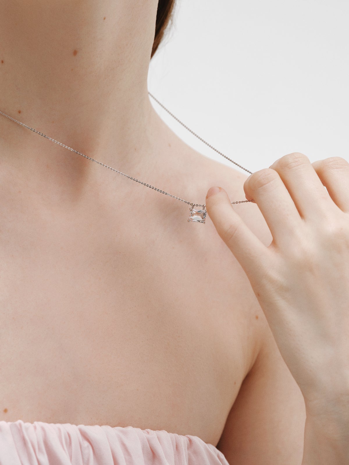 Collar de plata 925 con cuarzo blanco