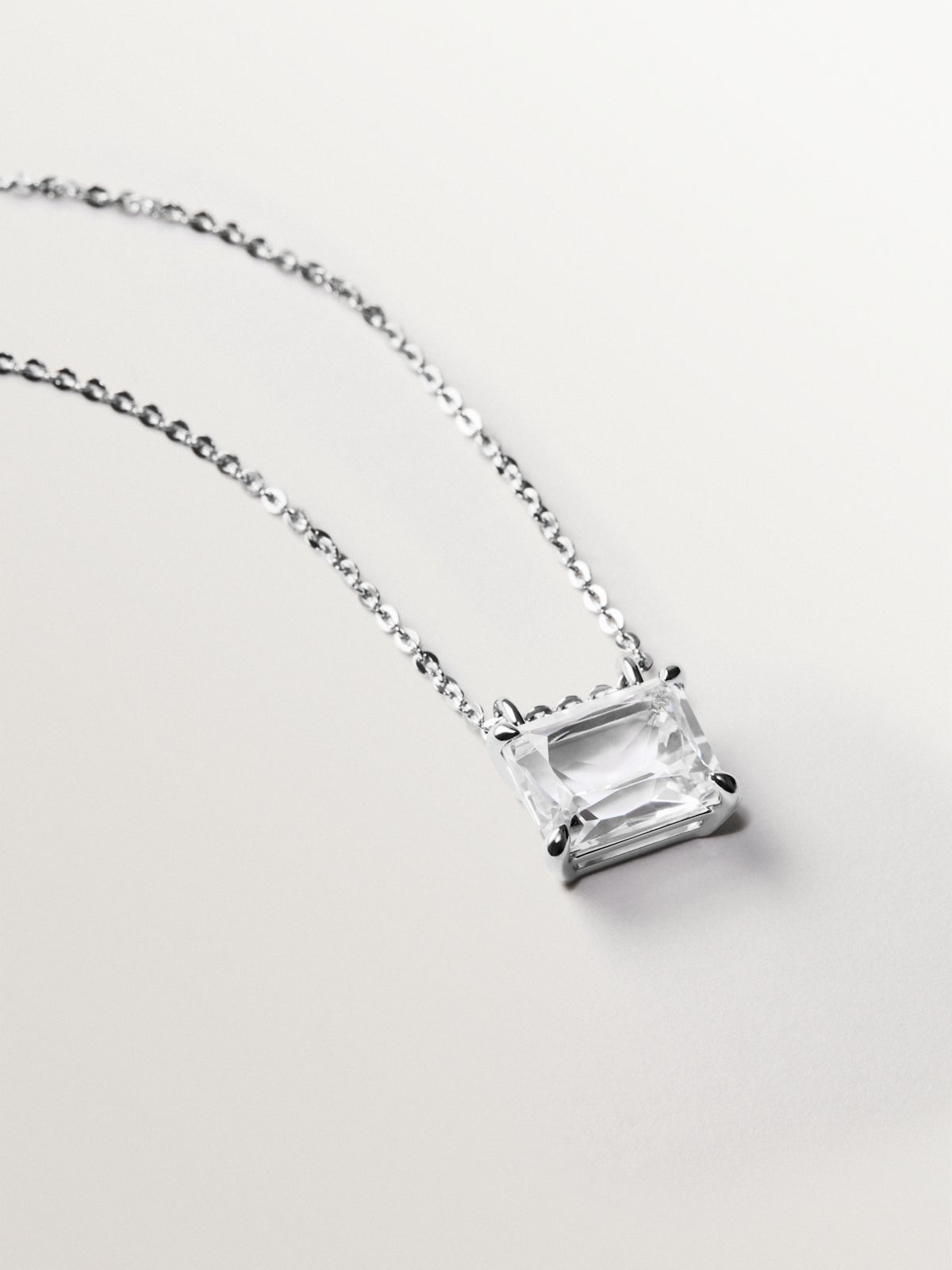 Collar de plata 925 con cuarzo blanco