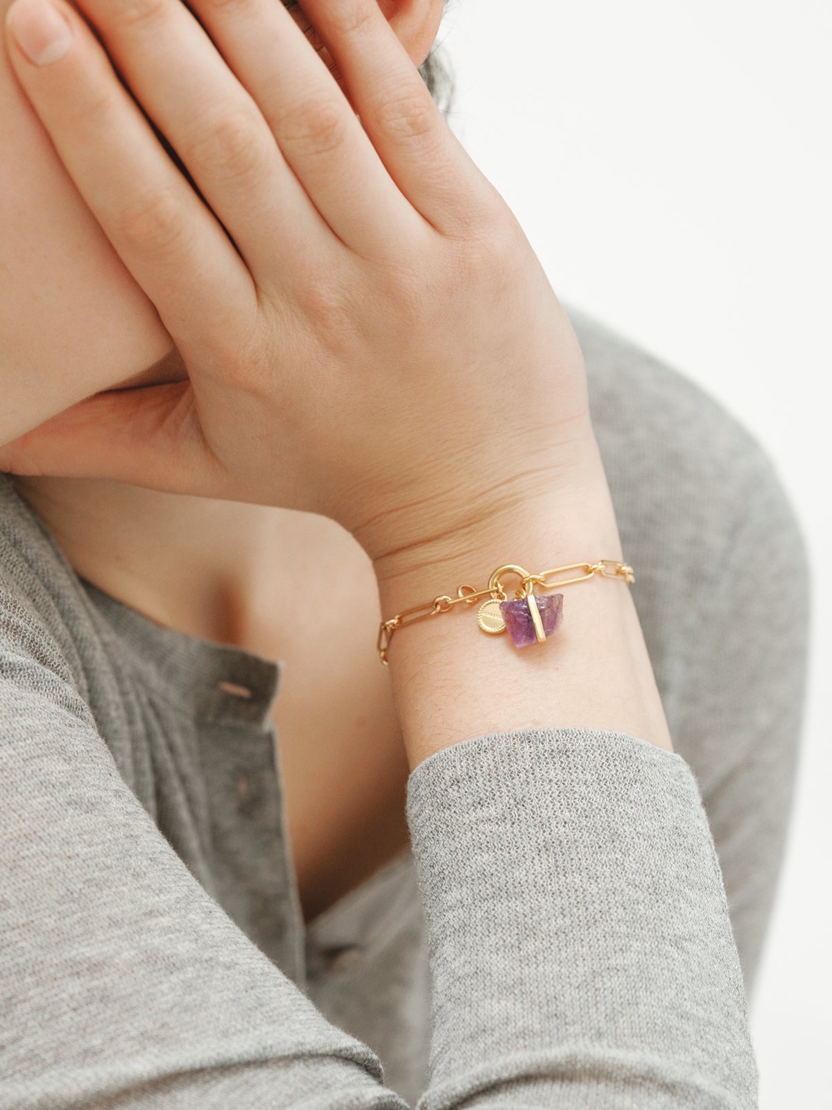 Charm piedra de nacimiento Febrero con amatista