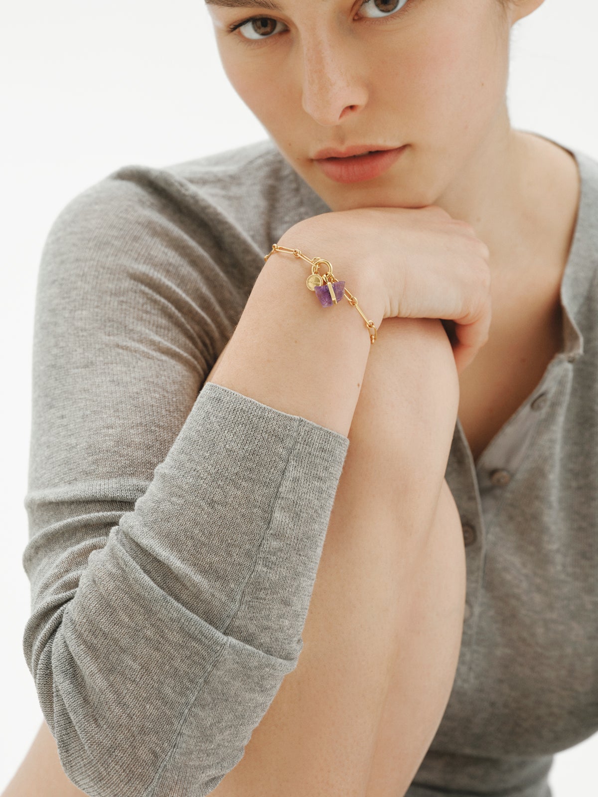 Charm piedra de nacimiento Febrero con amatista