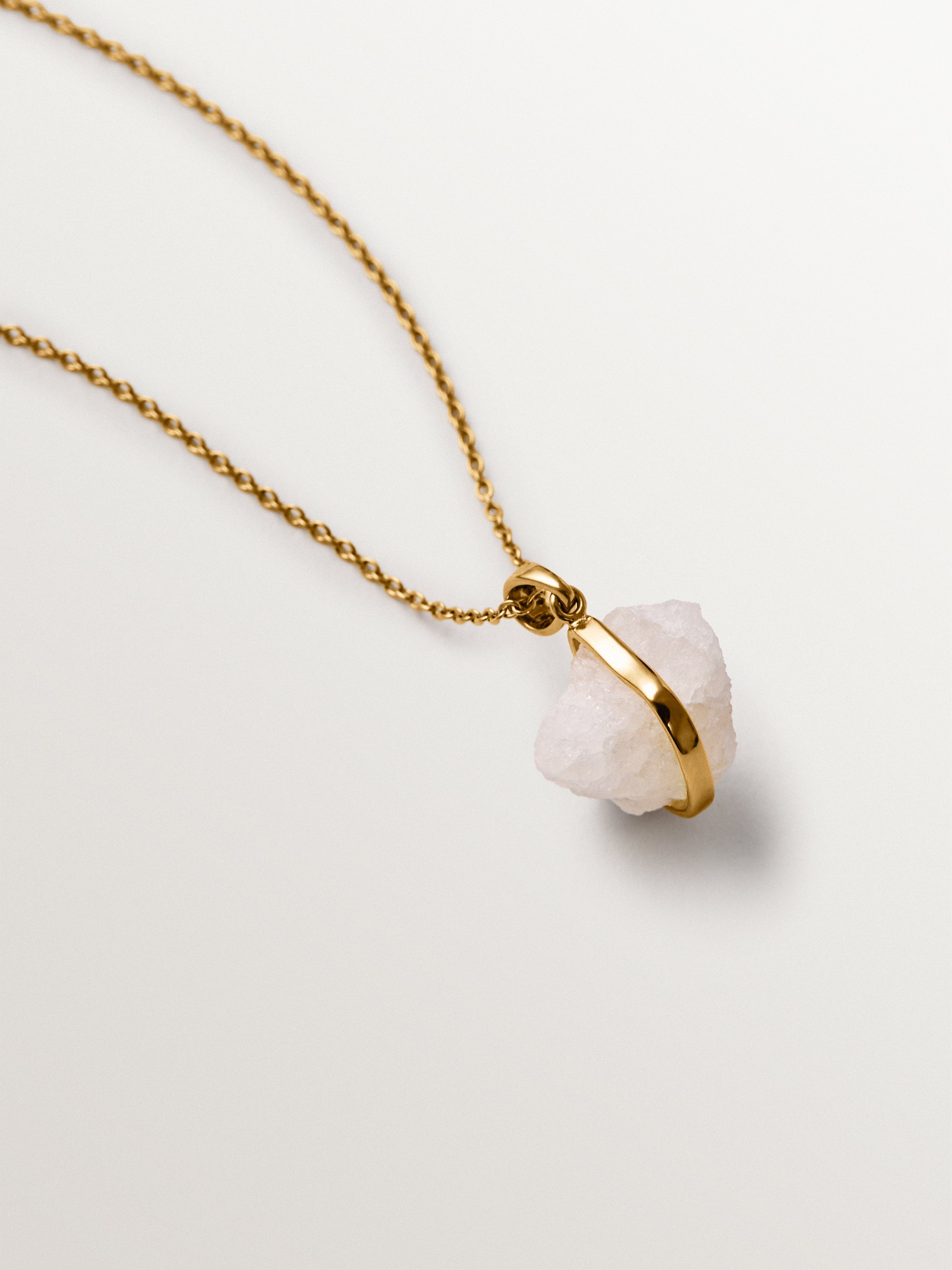 Charm piedra de nacimiento Abril con cuarzo blanco