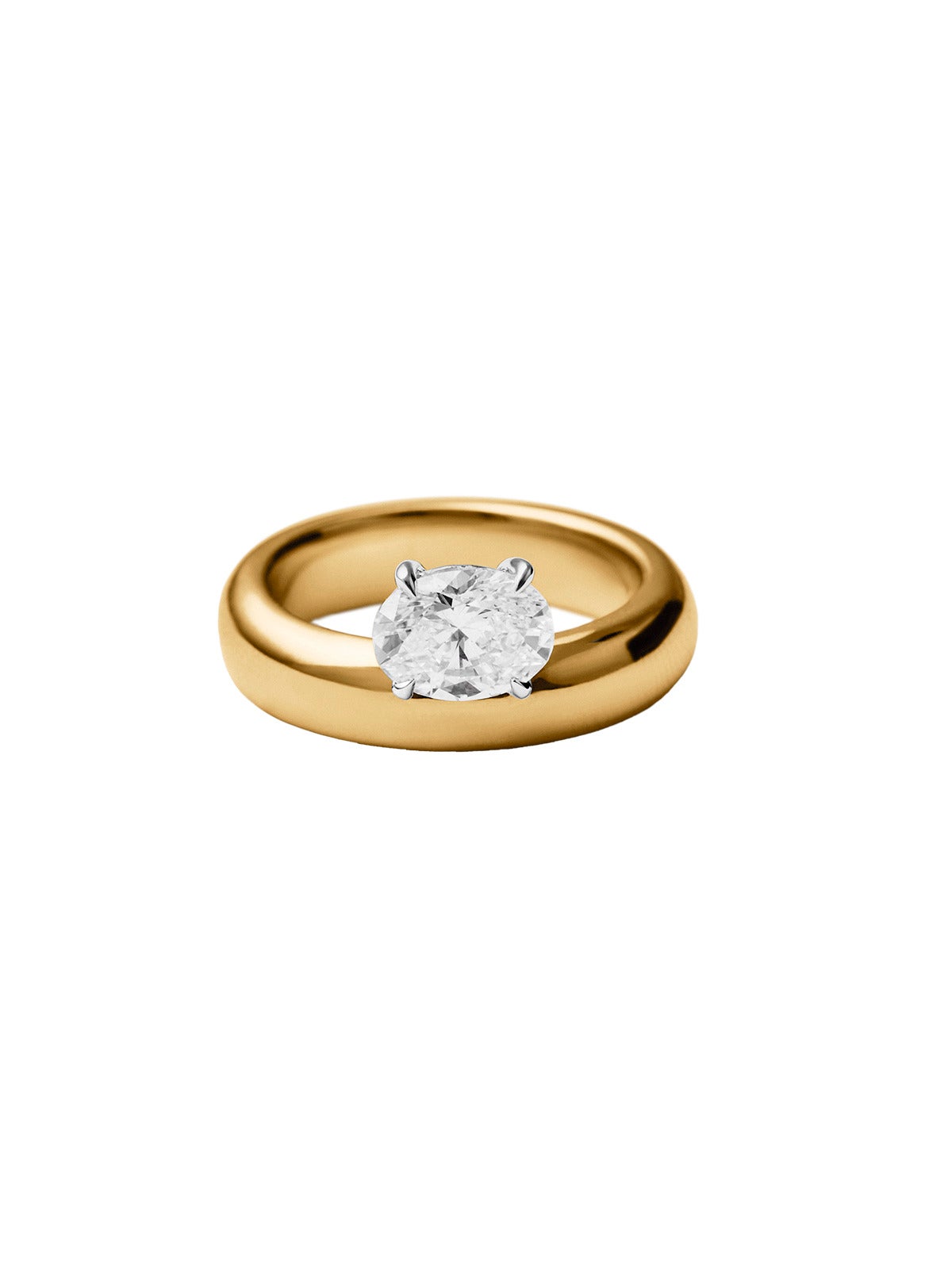 Anillo de oro amarillo de 9K con diamante lab grown