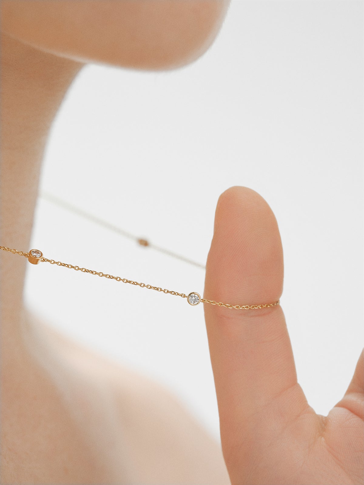 Collar de oro amarillo de 9K con diamantes lab grown