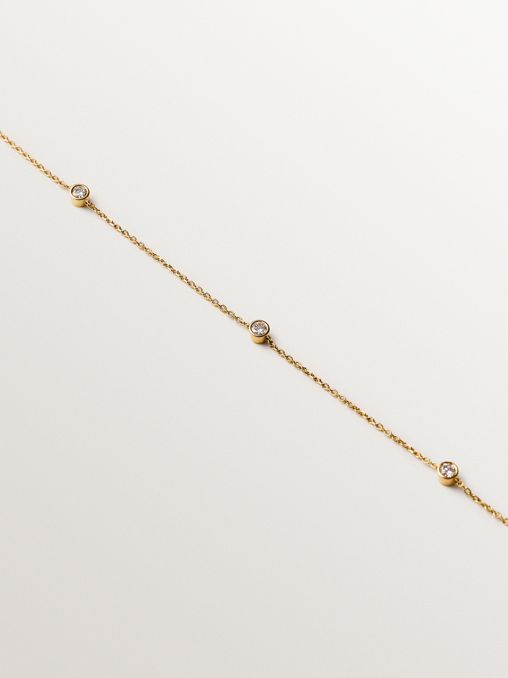 Collar de oro amarillo de 9K con diamantes lab grown