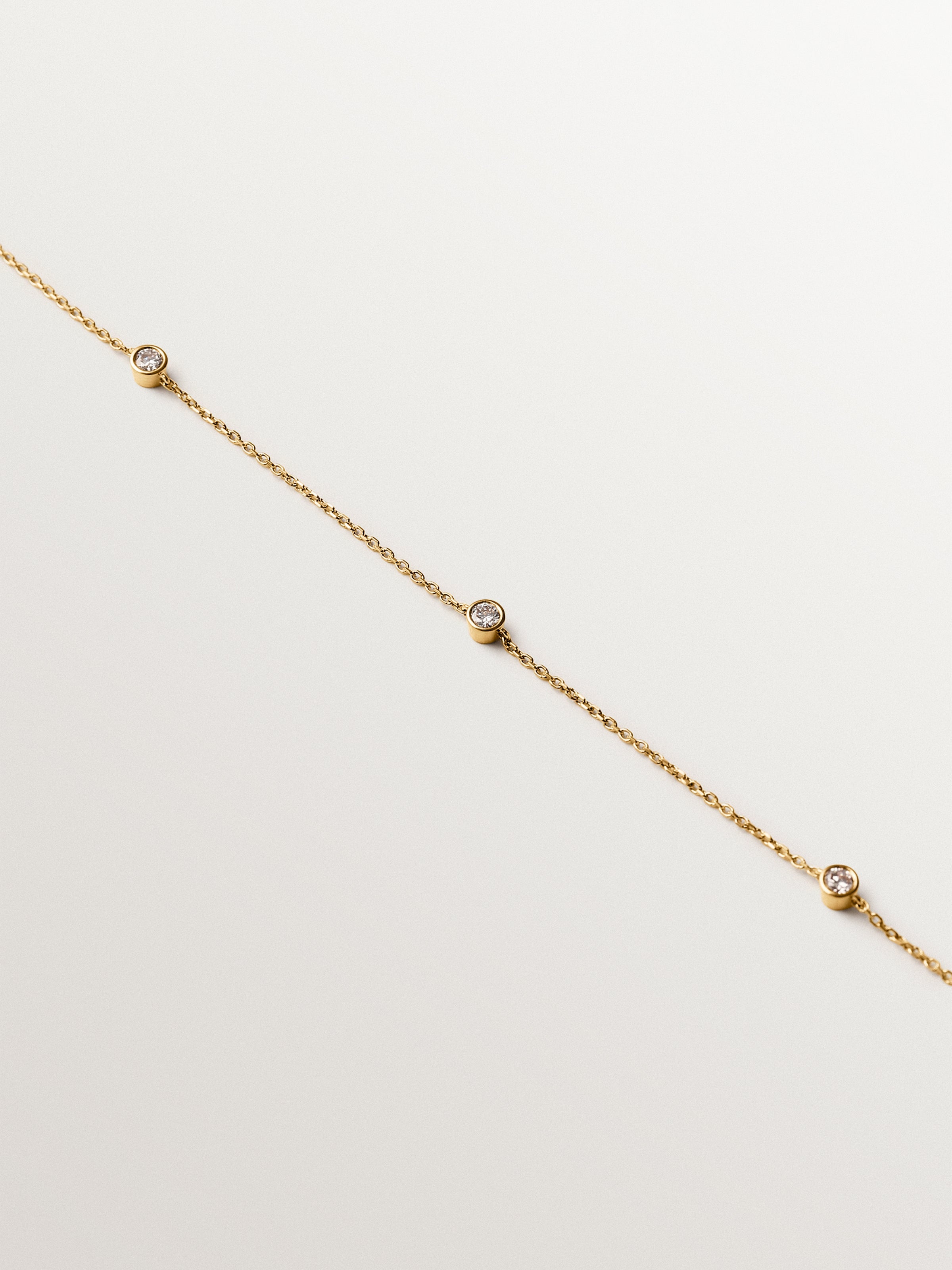 Collar de oro amarillo de 9K con diamantes lab grown