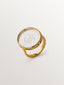 Anillo tipo sello Cáncer de plata 925 bañada en oro amarillo de 18K y cristal de roca