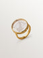 Anillo tipo sello Sagitario de plata 925 bañada en oro amarillo de 18K y cristal de roca