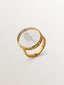 Anillo tipo sello Virgo de plata 925 bañada en oro amarillo de 18K y cristal de roca