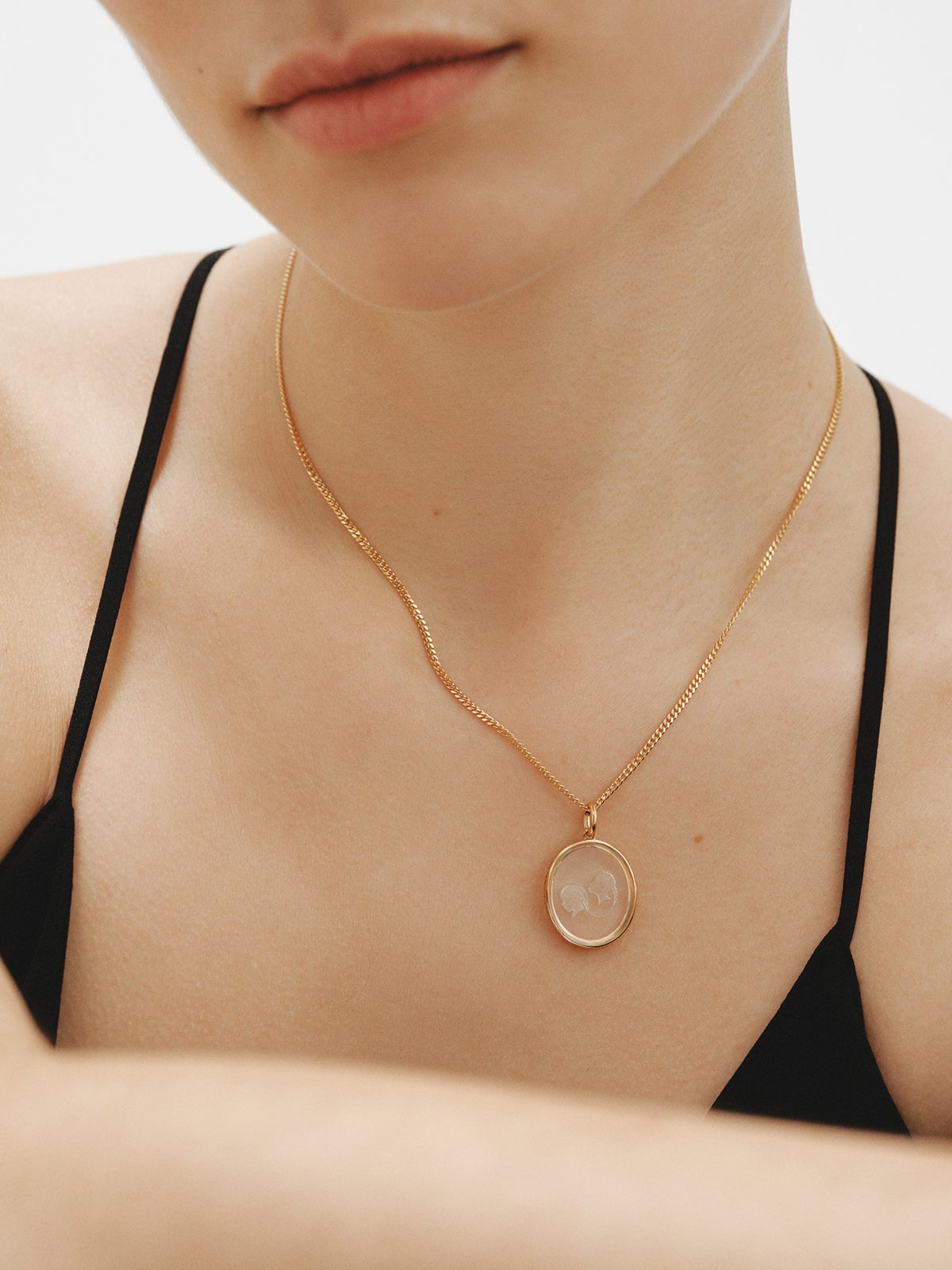 Charm Géminis de plata 925 bañada en oro amarillo de 18K y cristal de roca