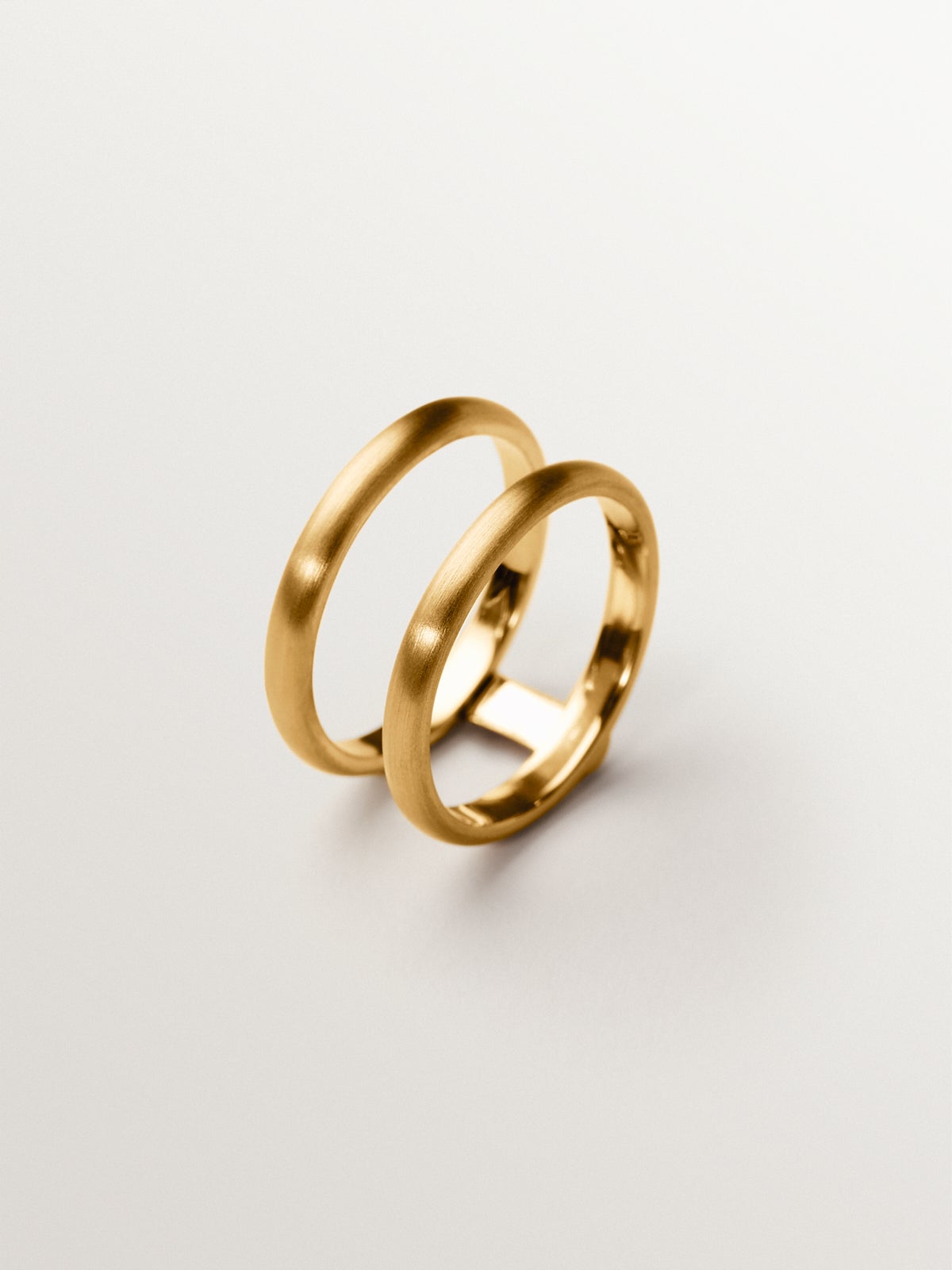 Anillo doble de plata 925 bañada en oro amarillo de 18K