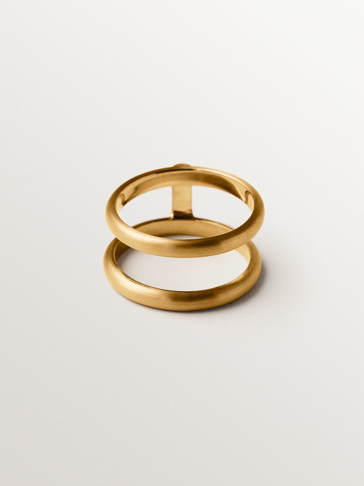 Anillo doble de plata 925 bañada en oro amarillo de 18K