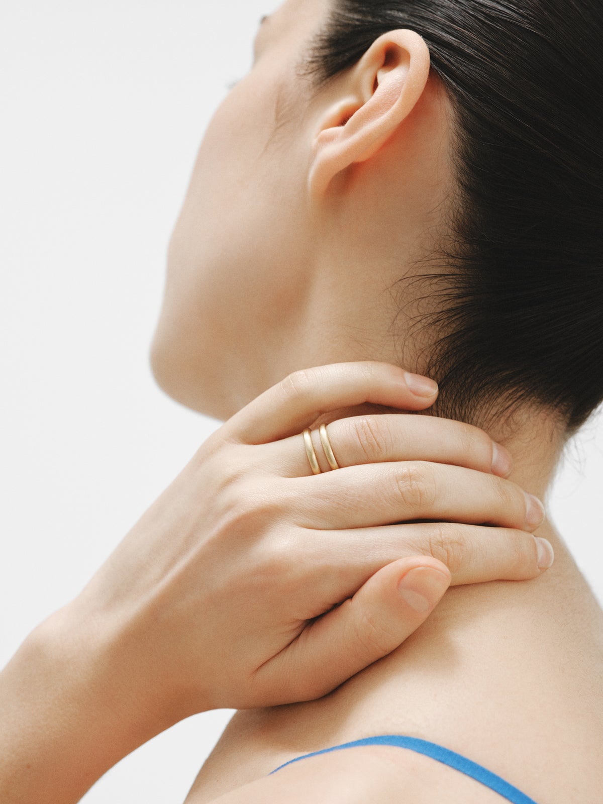 Anillo doble de plata 925 bañada en oro amarillo de 18K