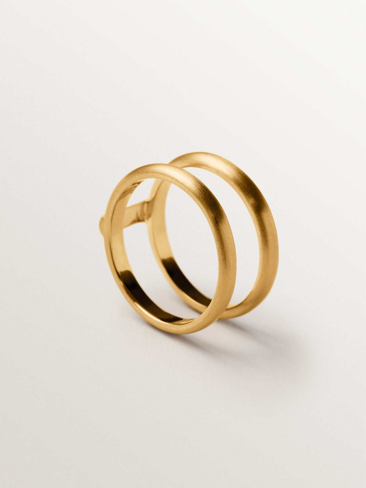 Anillo doble de plata 925 bañada en oro amarillo de 18K