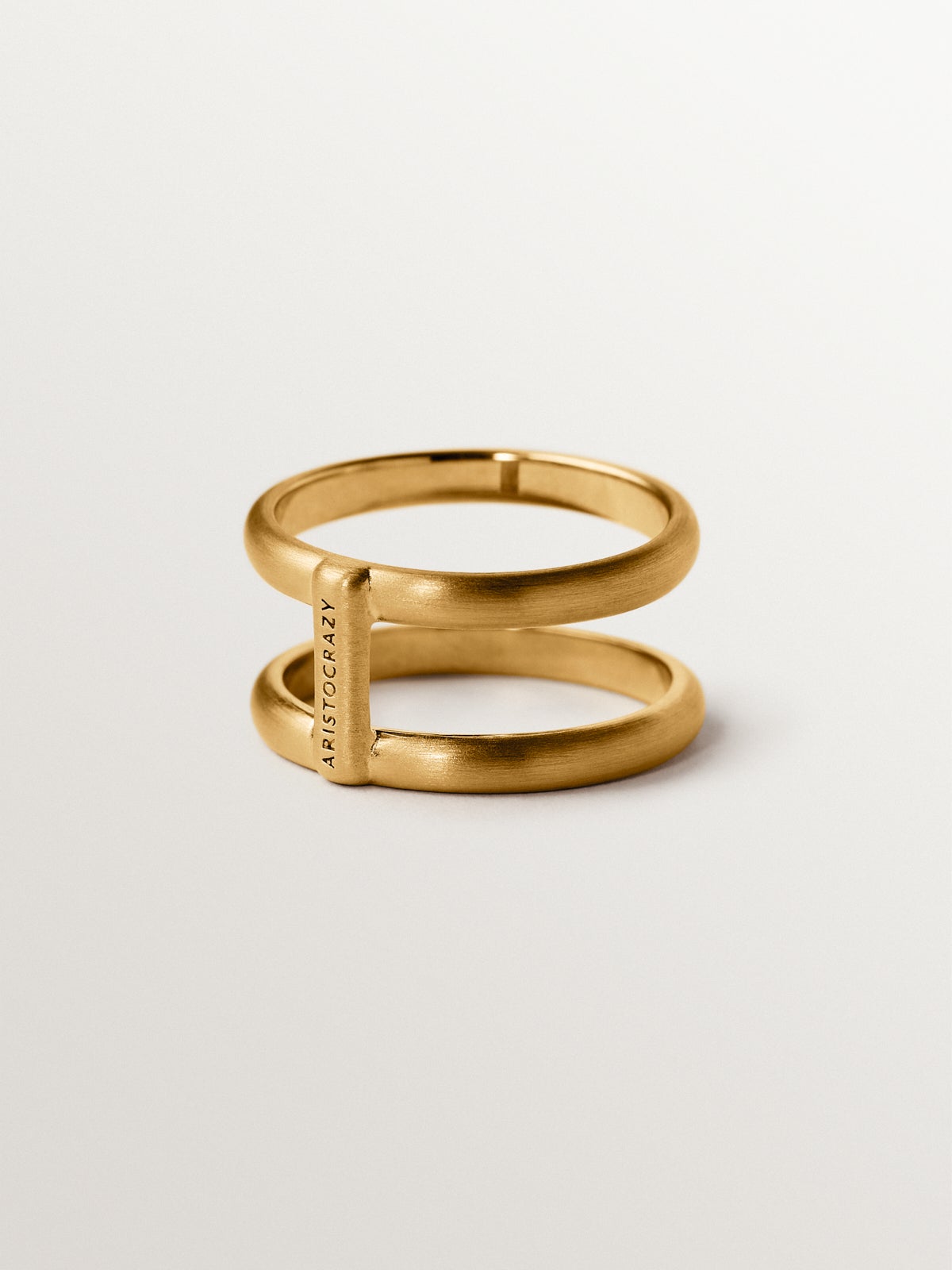 Anillo doble de plata 925 bañada en oro amarillo de 18K