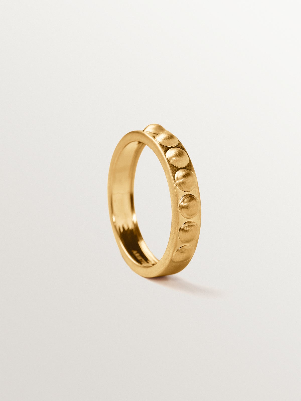 Anillo de plata 925 bañada en oro amarillo de 18K y motivos de esferas
