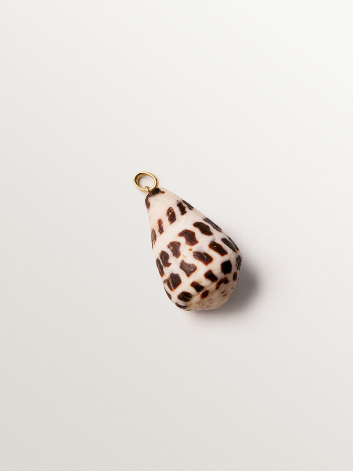 Charm de plata 925 bañada en oro amarillo de 18K con concha marrón