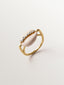 Anillo de plata 925 bañada en oro amarillo de 18K con concha blanca y cristales